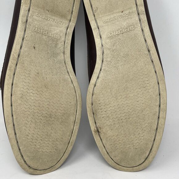 Sperry Top Sider Boat Shoes Mens 11 M Brown Leather Casual Two Eye Lace Up - Picture 16 of 16